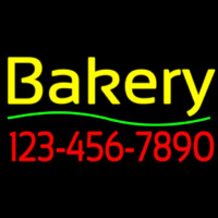 Bakery With Phone Number Neon Skilt