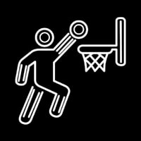 Ball Basket Basketball Neon Skilt