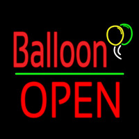 Balloon Open Block Green Line Neon Skilt