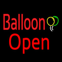 Balloon Open Red Neon Skilt