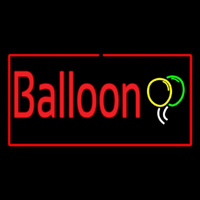 Balloon Rectangle Red Neon Skilt