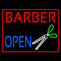 Barber Open Neon Skilt