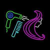 Barber Shop Hair Logo Salon Neon Skilt