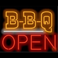 Bbq Open Barbeque Restaurant Board Neon Skilt