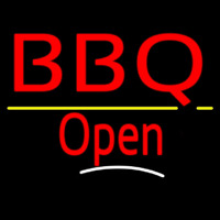 Bbq Open White Line Neon Skilt