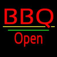 Bbq Open White Line Neon Skilt