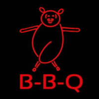 Bbq Pig Logo Neon Skilt