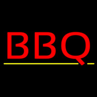 Bbq With Yellow Line Neon Skilt