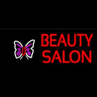 Beauty Salon With Butterfly Logo Neon Skilt