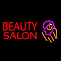 Beauty Salon With Girl Neon Skilt