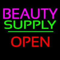 Beauty Supply Block Open Green Line Neon Skilt