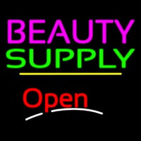 Beauty Supply Open Yellow Line Neon Skilt
