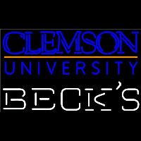 Becks Clemson University Beer Sign Neon Skilt