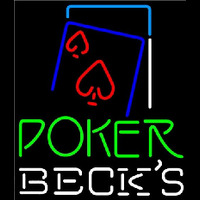 Becks Green Poker Red Heart Beer Sign Neon Skilt