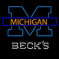 Becks Michigan University of Michigan Beer Sign Neon Skilt