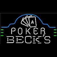 Becks Poker Ace Cards Beer Sign Neon Skilt