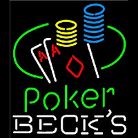 Becks Poker Ace Coin Table Beer Sign Neon Skilt