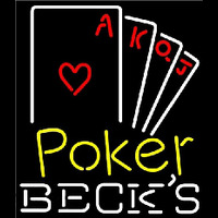 Becks Poker Ace Series Beer Sign Neon Skilt