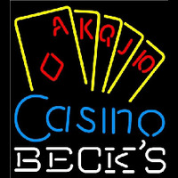 Becks Poker Casino Ace Series Beer Sign Neon Skilt
