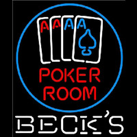 Becks Poker Room Beer Sign Neon Skilt