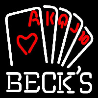 Becks Poker Series Beer Sign Neon Skilt