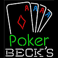 Becks Poker Tournament Beer Sign Neon Skilt