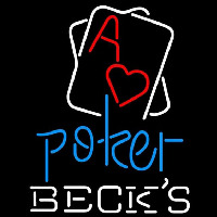 Becks Rectangular Black Hear Ace Beer Sign Neon Skilt