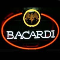 Big Bacardi Bat Rum Logo Pub Butik Øl Bar Neon Skilt Julegave