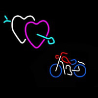 Bike With Heart Logo Neon Skilt