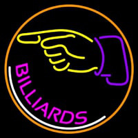 Billiards With Hand Logo 1 Neon Skilt