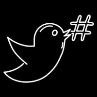 Bird With Hashtag Logo Neon Skilt