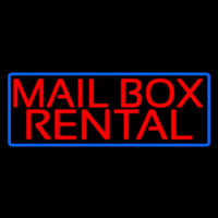 Block Mail Bo  Rental Blue Border Neon Skilt