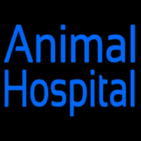 Blue Animal Hospital Neon Skilt