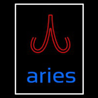 Blue Aries White Border With Red Logo Neon Skilt
