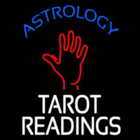 Blue Astrology White Tarot Readings Neon Skilt