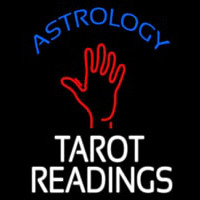 Blue Astrology White Tarot Readings Neon Skilt