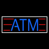 Blue Atm White Border Neon Skilt