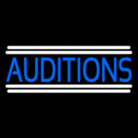 Blue Auditions Line Neon Skilt