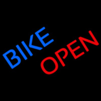 Blue Bike Red Open Neon Skilt