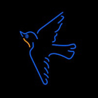 Blue Bird With Logo Neon Skilt