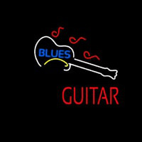 Blue Blues Red Guitar Neon Skilt