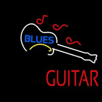 Blue Blues Red Guitar Neon Skilt