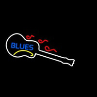 Blue Blues White Guitar Neon Skilt