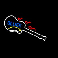 Blue Blues With Guitar Neon Skilt