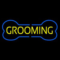 Blue Bone Yellow Grooming Neon Skilt