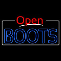 Blue Boots Open With White Border Neon Skilt