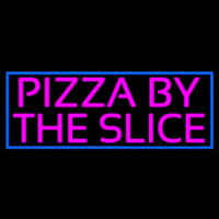 Blue Border Pizza By The Slice Neon Skilt
