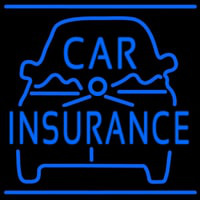 Blue Car Insurance Logo Neon Skilt