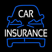 Blue Car Insurance Neon Skilt
