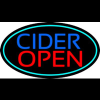 Blue Cider Open With Turquoise Oval Neon Skilt